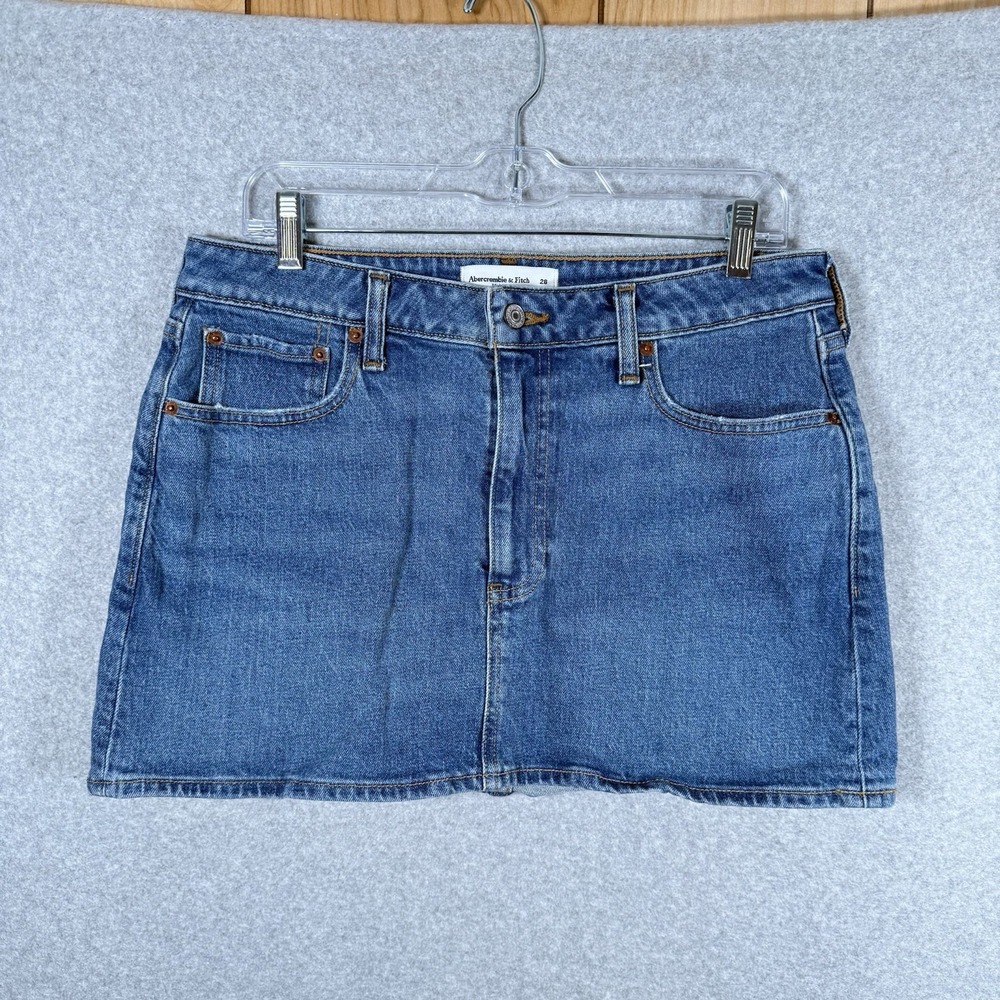 Abercrombie & fitch mini skirt womens 28 mid rise unlined denim